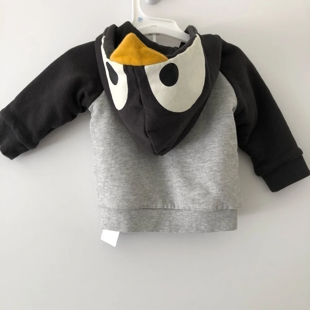 Stella Maccartney Baby Gray Penguin Hoodie Sweater 3 M - Picture 2 of 10
